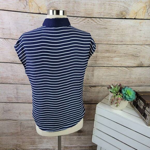 Banana Republic Striped Cap Sleeve Button Down Blouse Size Extra Small - Picture 4 of 6
